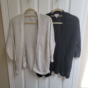 Old Navy Women's Open Knit Cardigans - Black and Cream
